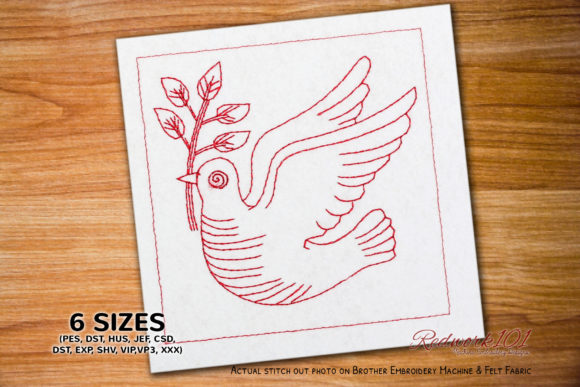 A Practical Review of the Dove Redwork Embroidery Design