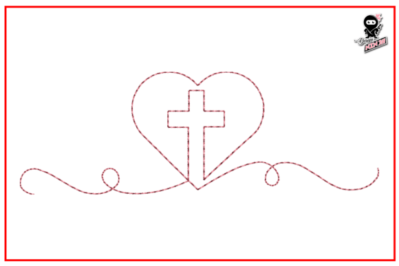 Christian Cross with Heart Redwork: A Designer's Review