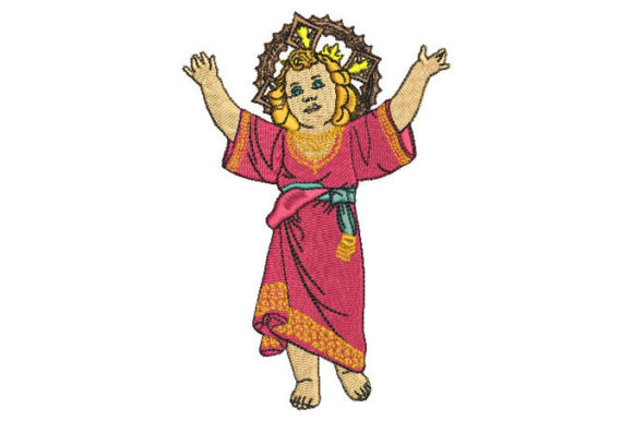Divine Child Jesus Embroidery for Boutique Apparel Projects