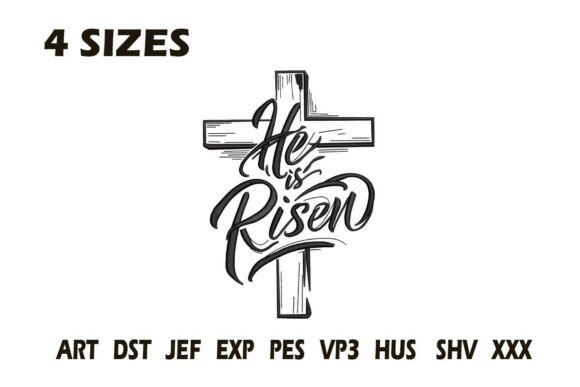 Evaluating He is Risen Cross for Boutique Sweatshirt Embroidery